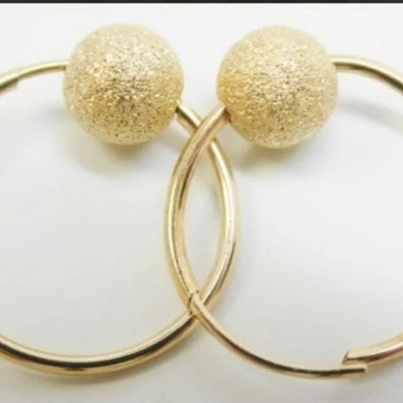 14k hoop earrings - Picture 2 of 9